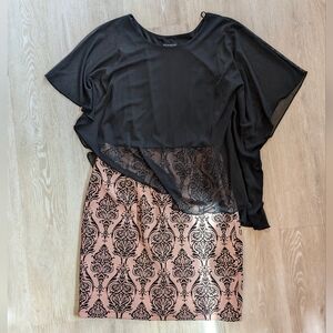 Enfocus petite dress - black and pink